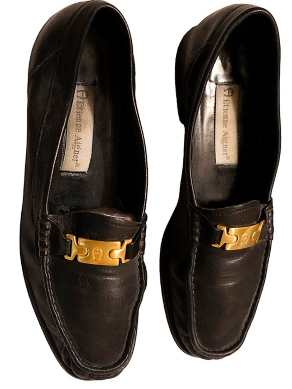 Black Aigner Womens Loafers. Size 8 1/2 medium.